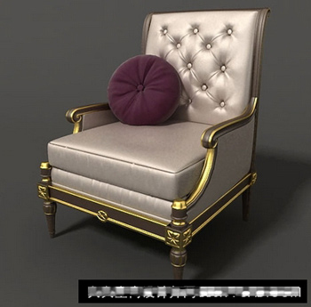 Western Europe fabric soft sofa chair 3D model