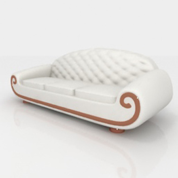 White leather people sofa 3D model