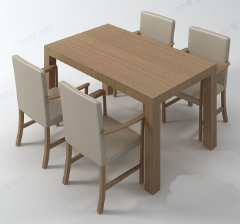 Simple solid wood tables and chairs combination