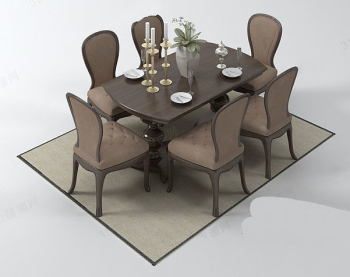 Warm family dinner table combination model