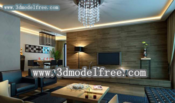 The dark mature style living room 3D model
