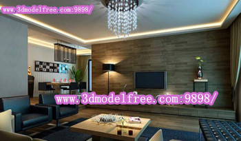 The dark mature style living room 3D model