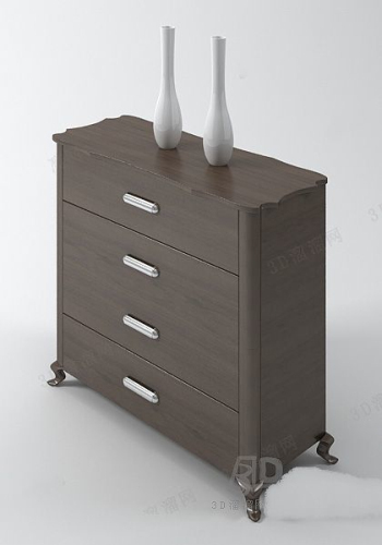 Cabinet model with three drawers