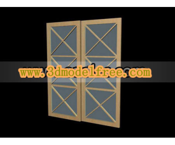 The box timber glass sliding door 3D models