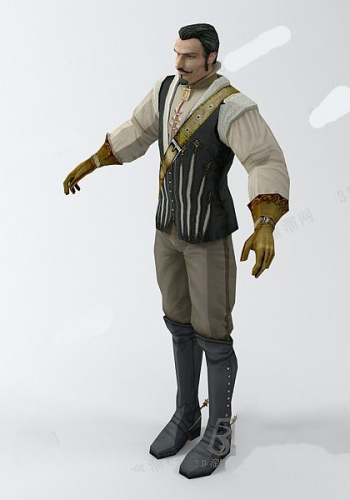 Europe and the United States aristocratic male 3d model