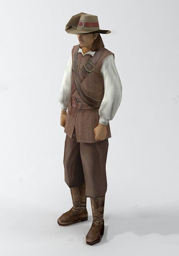 3d model of European and American men