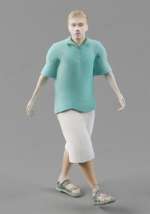 blue T-shirt man model