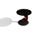 Round classic red wooden coffee table