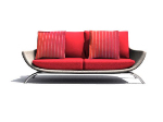Red stylish sofa interior 3d models