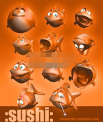 Cartoon fish 3d models