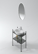 3d model of a round mirror sink