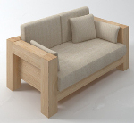 Wood soft sofas 3d models
