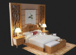 Wooden bed 3d model