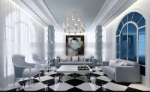 Mediterranean style living room model