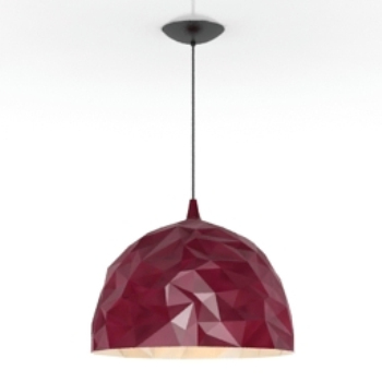 red multi-faceted chandelier model
