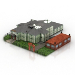 3D model of European villa landscape conjoined