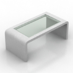 transparent white border coffee table model