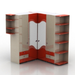 red corner cupboard model