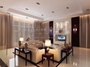Retro living room 3d model