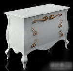 3d model white bedside cabinet