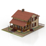 3d model of a modern villa