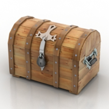 3d model wooden chest