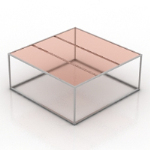 Pink transparent glass table