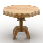 thick octagonal wooden table
