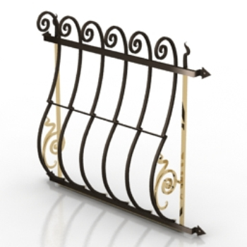 carved iron fence model