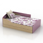purple floral bed model