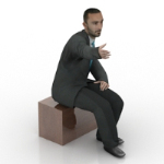 male white-collar workers sitting model