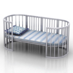 3d blue crib model