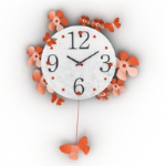 flowers rimmed clock model