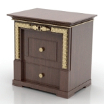 gold-rimmed bedside cabinets