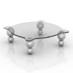 Transparent glass coffee table model