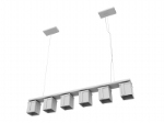 A row of six lights chandelier 3d model combination