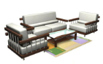Wooden sofa table 3D model