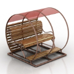 romantic European-style rocking chair 3D model