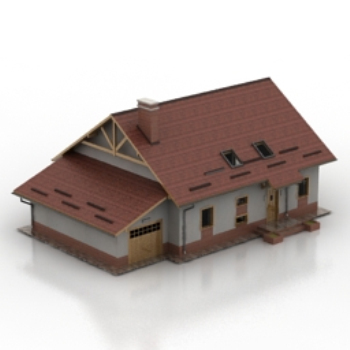red brick villa model