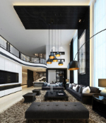 split-modern living room 3d model