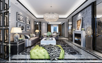 gray modern living room 3D model