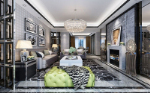 gray modern living room 3D model
