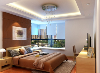 Beautiful bedroom 3D design effect diagram
