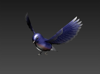 Purple bird 3D model