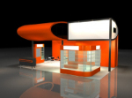 Orange creative exhibition hall 3D model