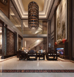 Luxury Chinese living room 3D model