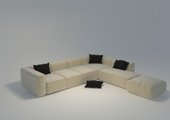 Multi person sofa 3D model
