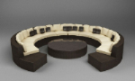 Combined 3D model of arched circular sofa