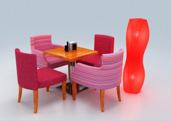 Combination 3D model of casual coffee sofa
