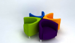 Colorful single sofa 3D model